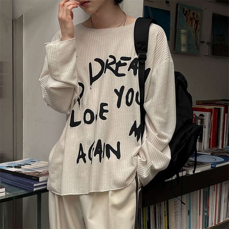 韓国ファッション ドリーム文字入りニットプルオーバー
