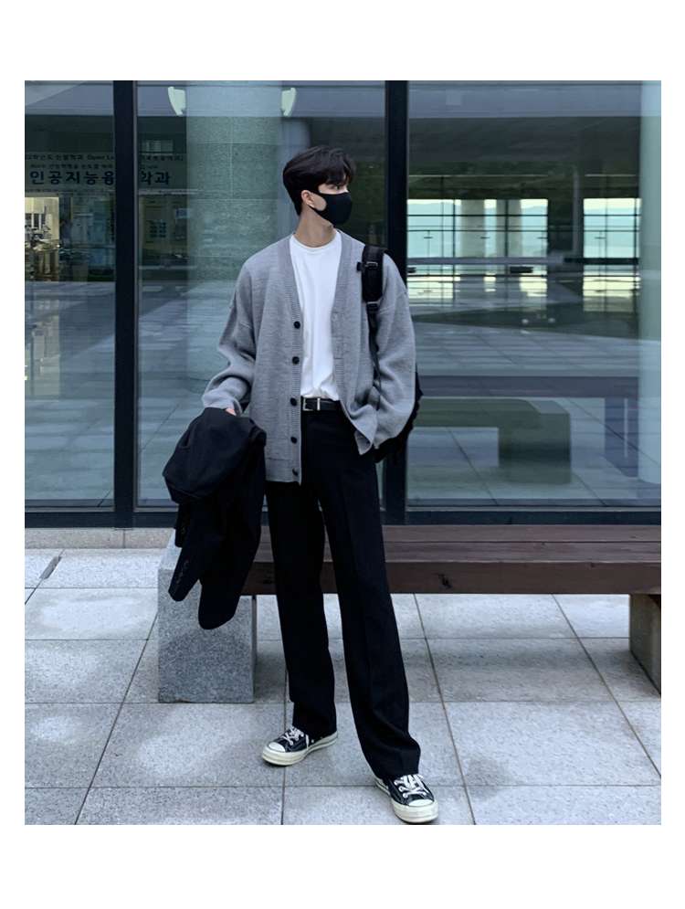 韓国ファッション ストレートワイドスラックスパンツ