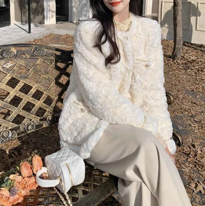 韓国ファッション もこもこボアジャケット