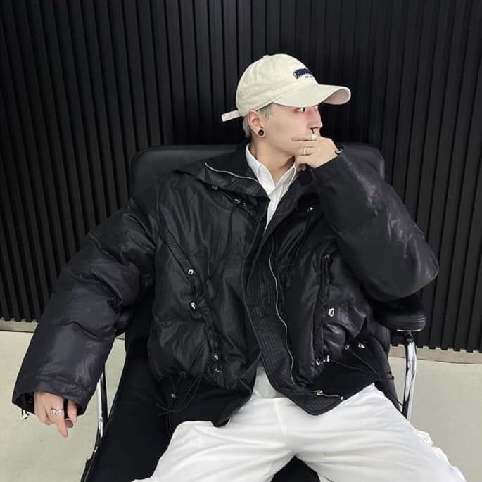 韓国ファッション オーバーサイズ中綿ジャケット