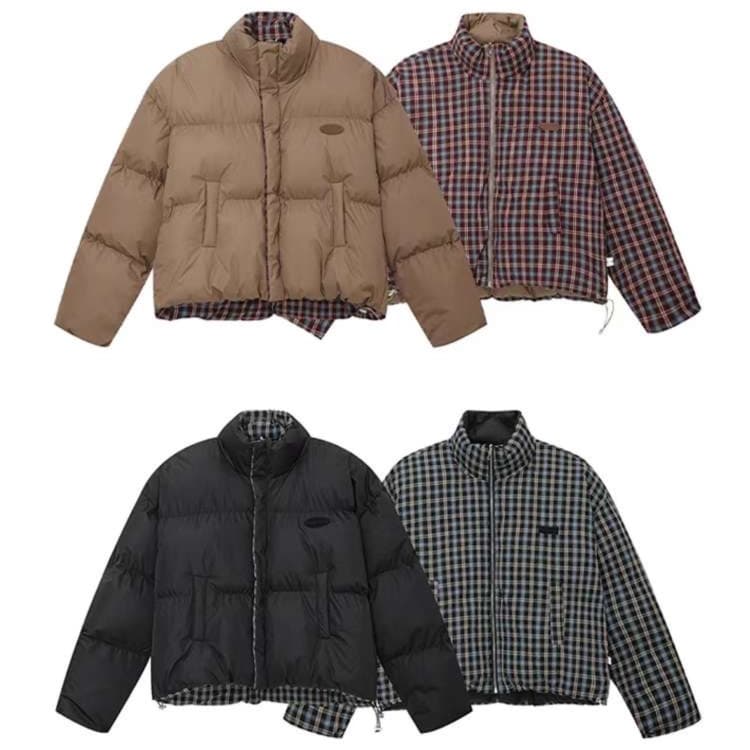 韓国ファッション ボリューム襟パフジャケット