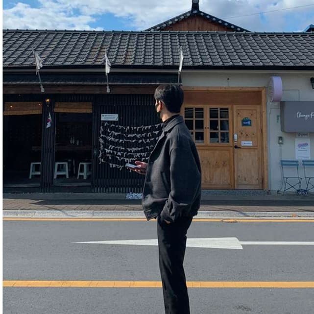 韓国ファッション オーバーサイズウールコート