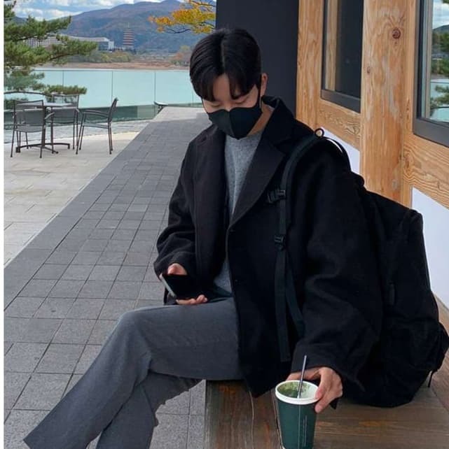 韓国ファッション オーバーサイズウールコート