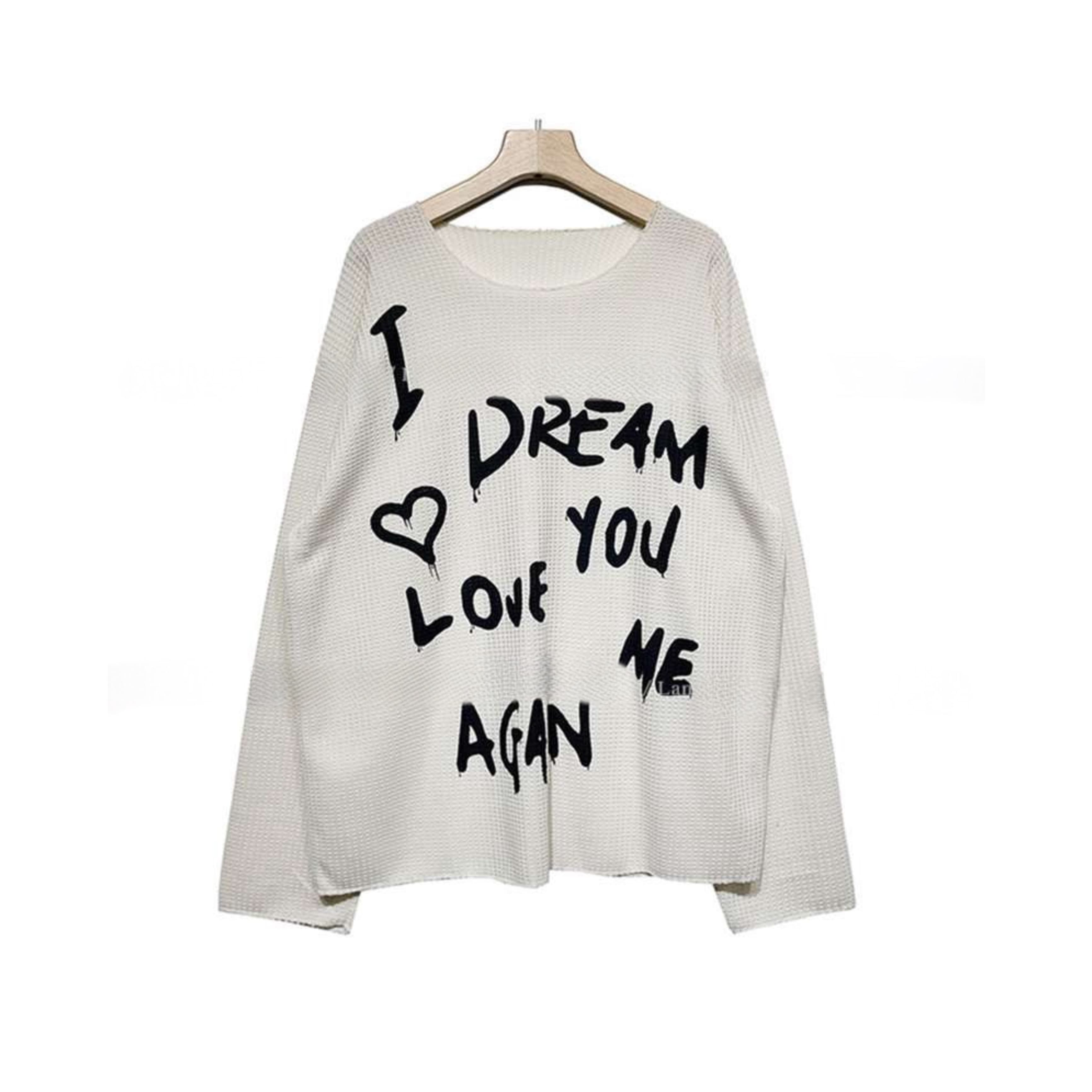 韓国ファッション ドリーム文字入りニットプルオーバー