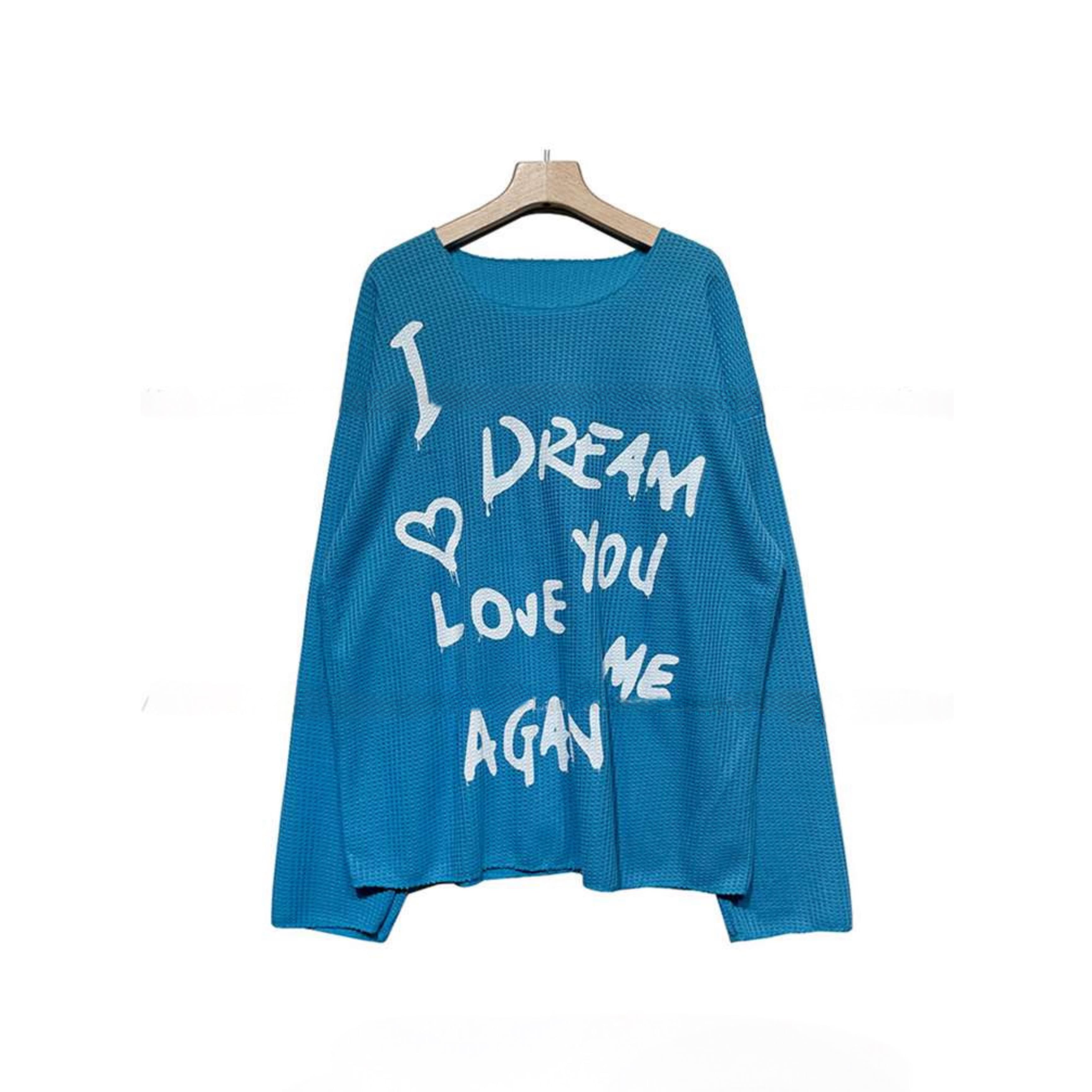 韓国ファッション ドリーム文字入りニットプルオーバー