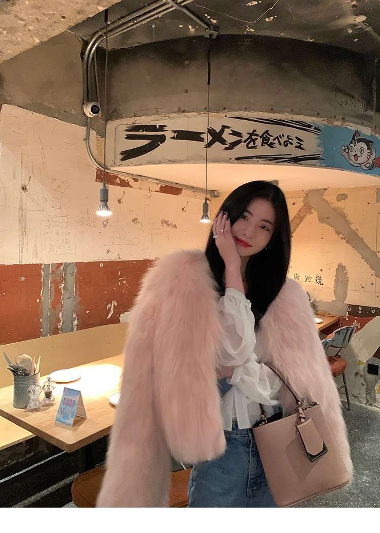 韓国ファッション ふわもこ贅沢ファーアウター