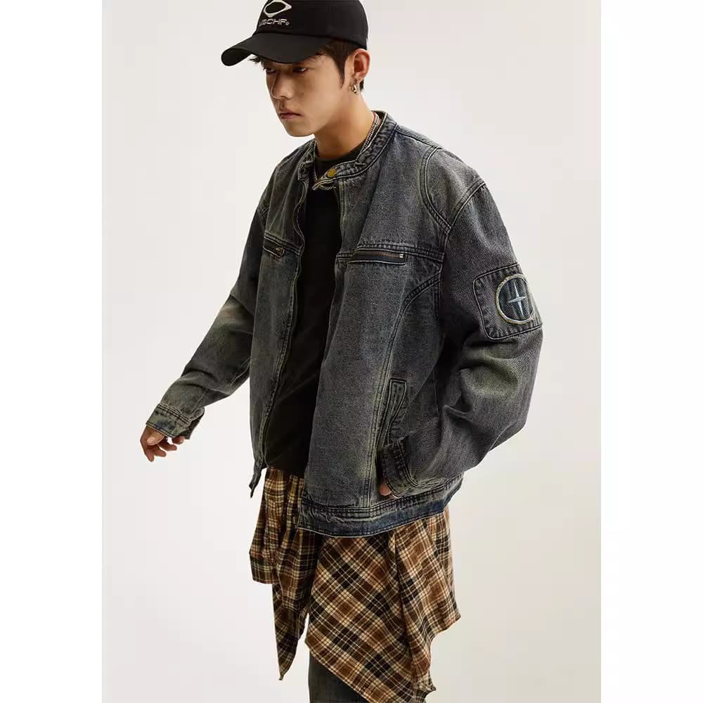 韓国ファッション ストリート風デニムジャケット