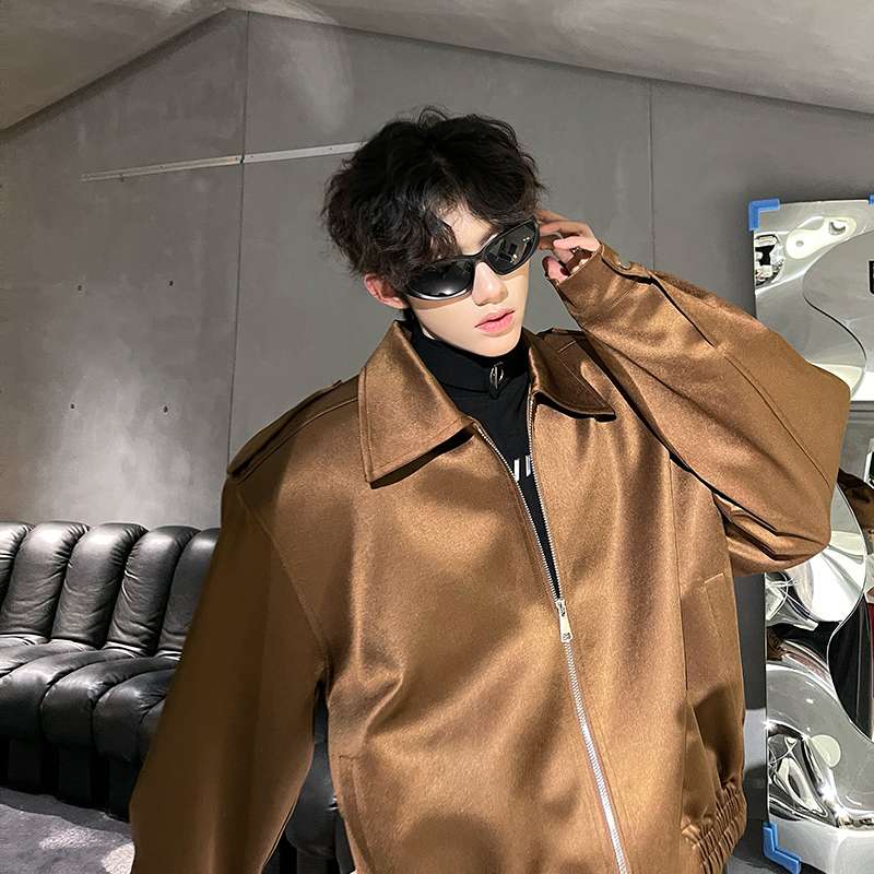 韓国ファッション オーバーサイズレザージャケット