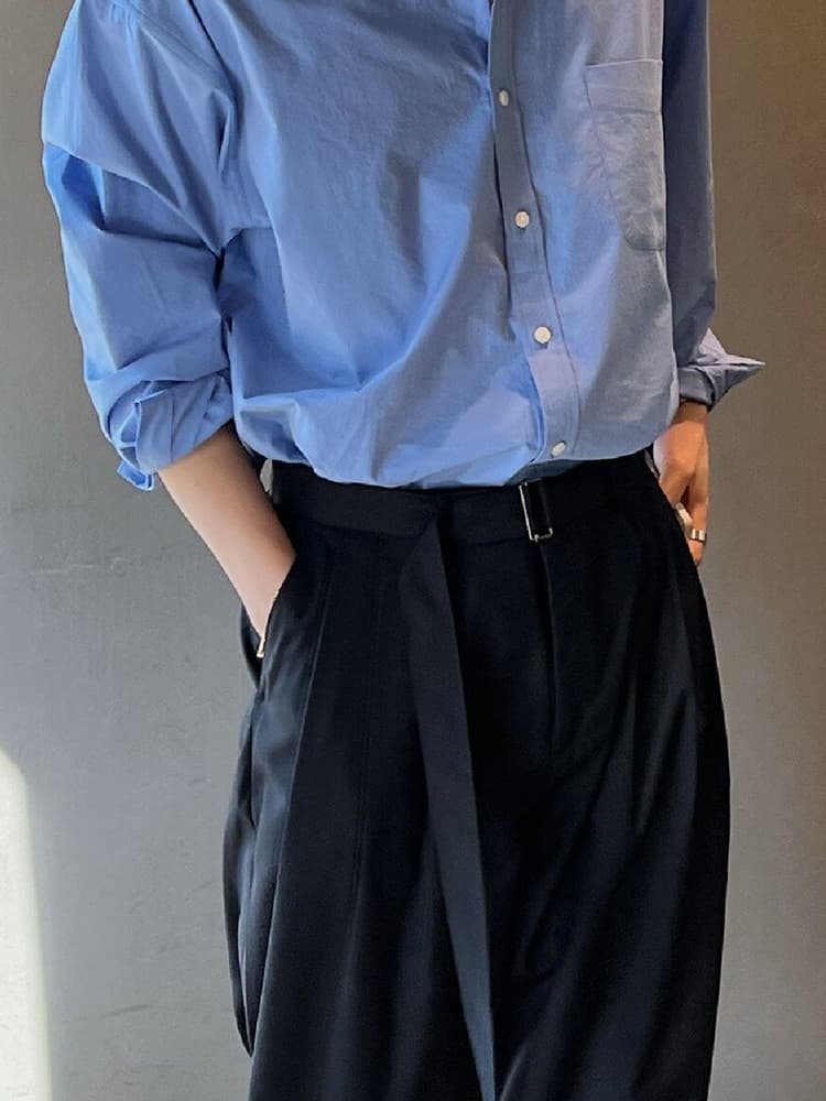 韓国ファッション ドレープワイドスラックス