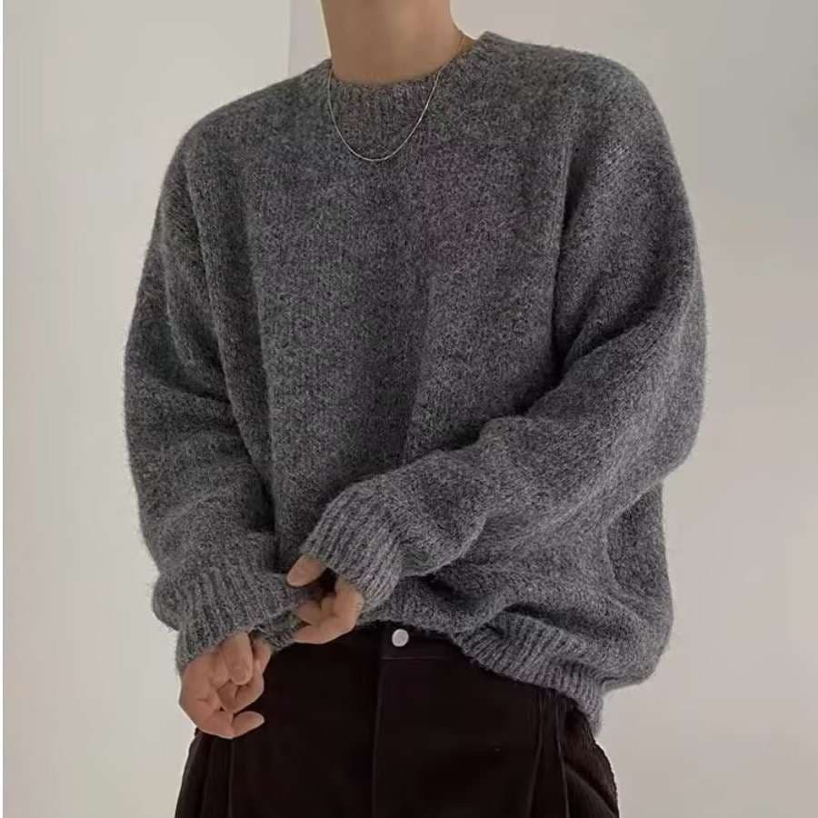 韓国ファッション ゆったりシルエットニットセーター