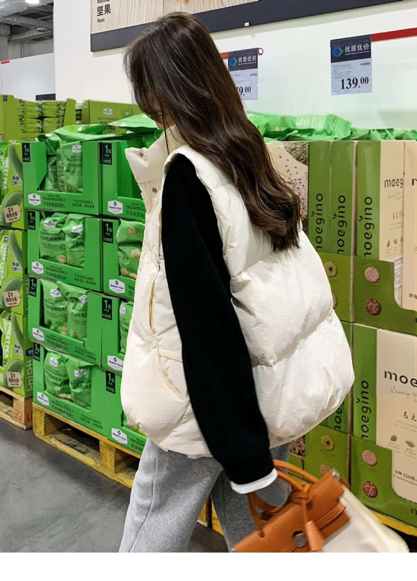 韓国ファッション ゆったりダウンベスト中綿ジャケット