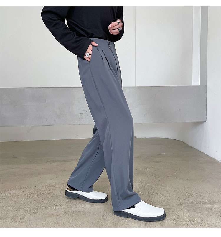 韓国ファッション ゆったりストレートパンツ