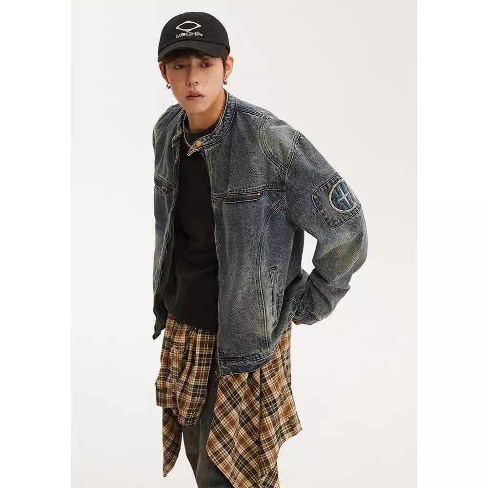 韓国ファッション ストリート風デニムジャケット