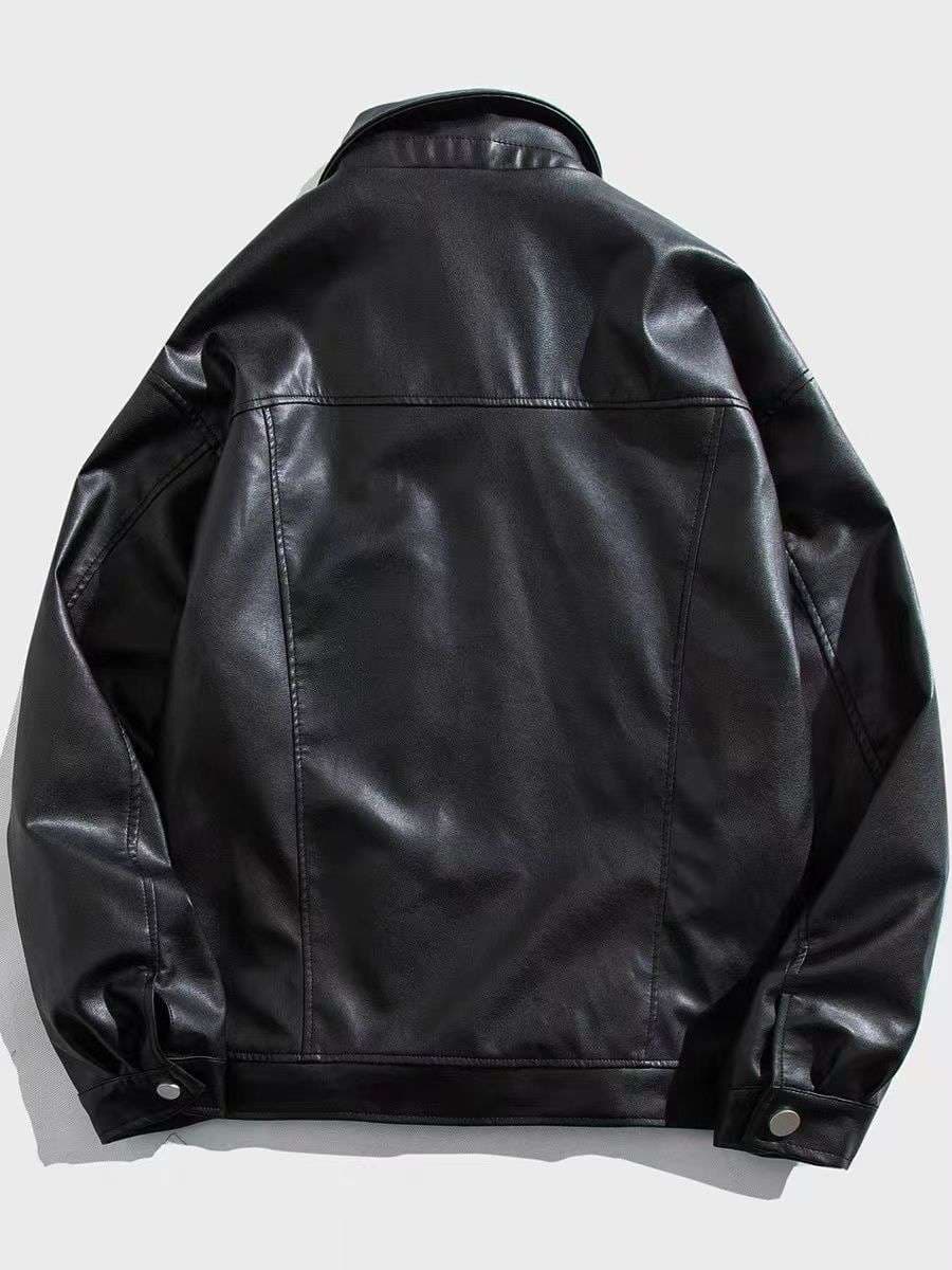 韓国ファッション オーバーサイズレザージャケット