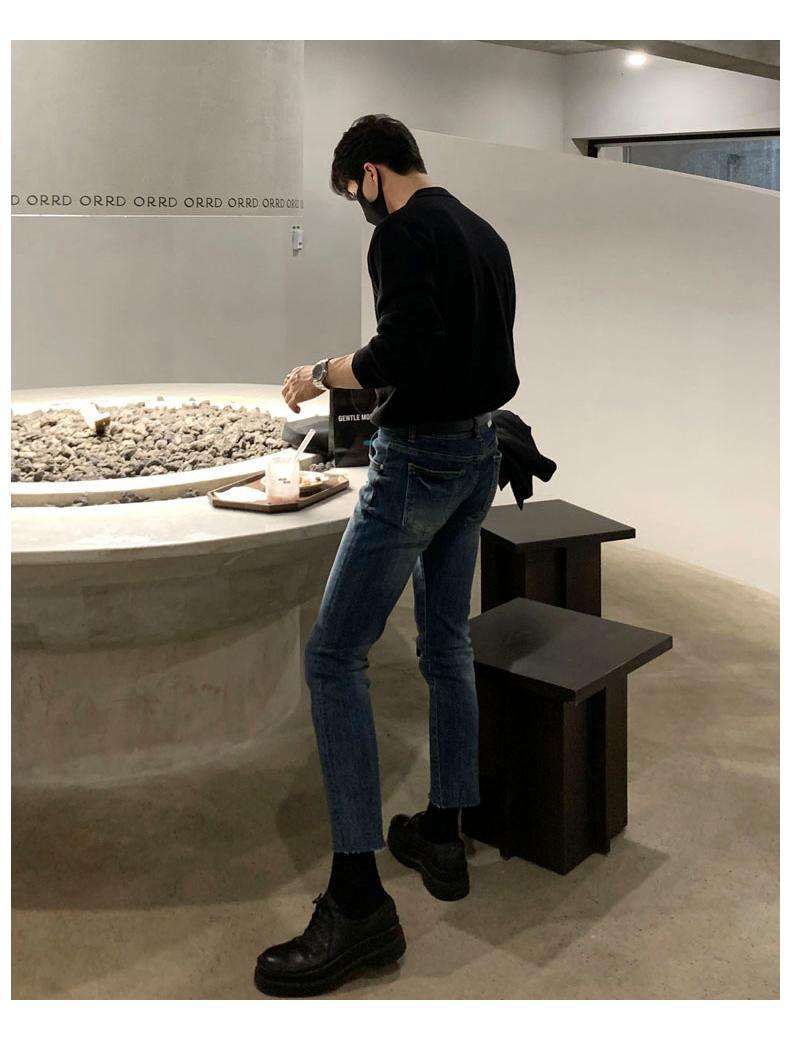 韓国ファッション モードなスタイルアップジーンズ