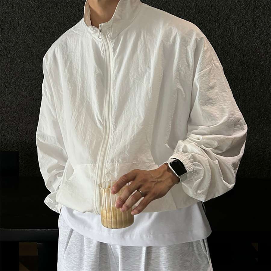 韓国ファッション オーバーサイズジップアップブルゾン