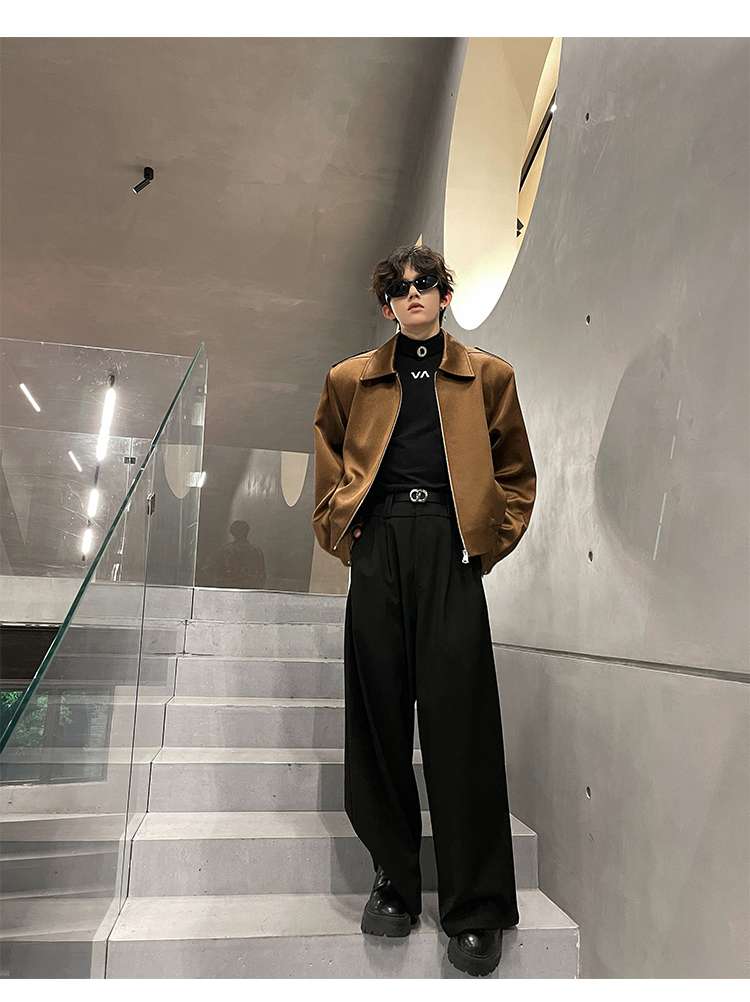 韓国ファッション オーバーサイズレザージャケット