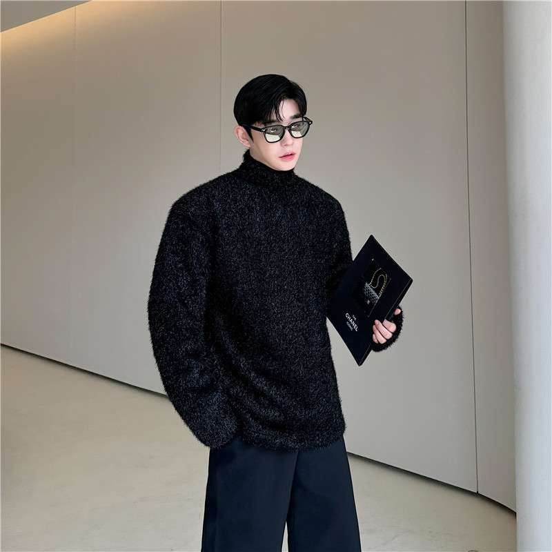 韓国ファッション ソフトタートルネックニットセーター