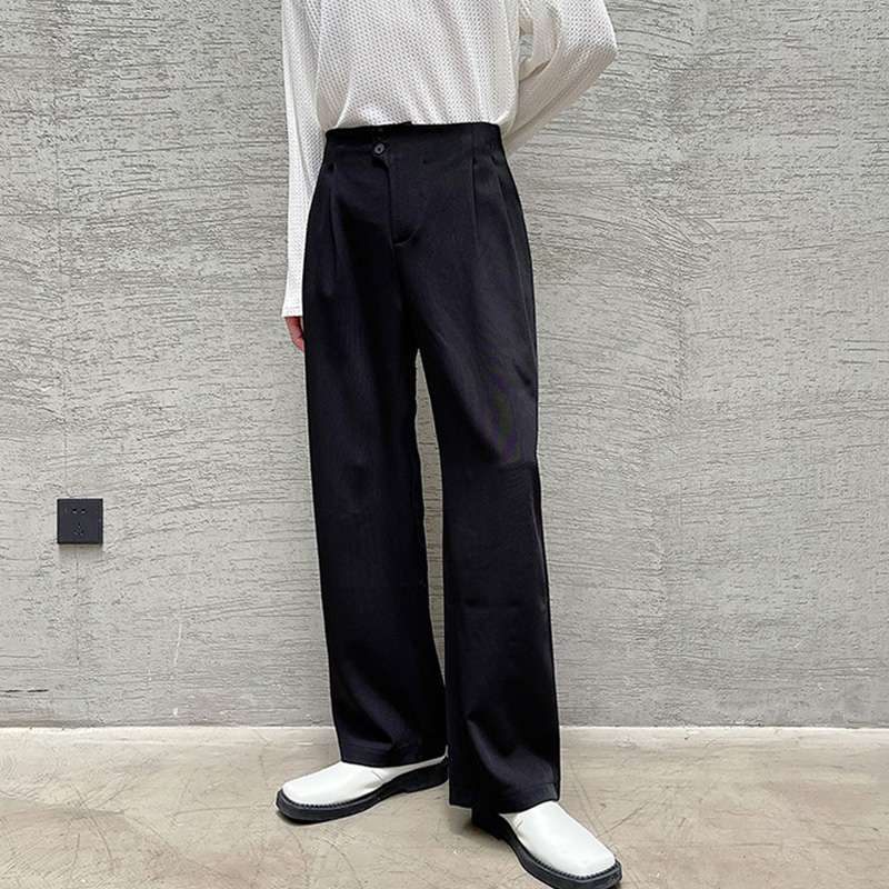 韓国ファッション ゆったりストレートパンツ