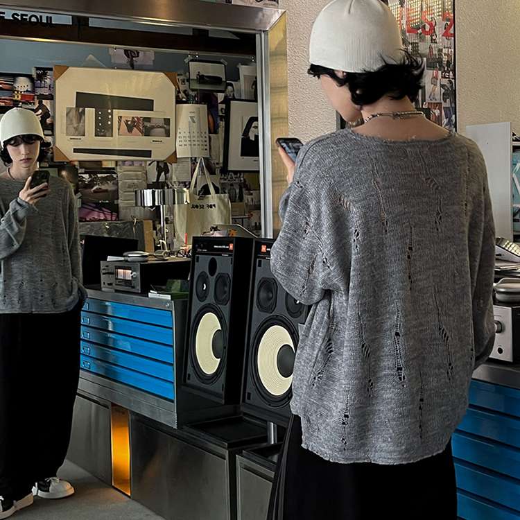韓国ファッション オーバーサイズ ニットセーター