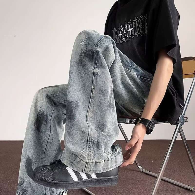 韓国ファッション ストリートワイドデニム