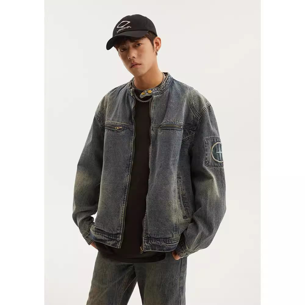 韓国ファッション ストリート風デニムジャケット