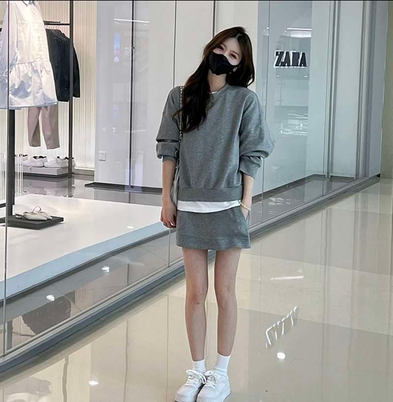 韓国ファッション ラウンジセットアップ スウェット