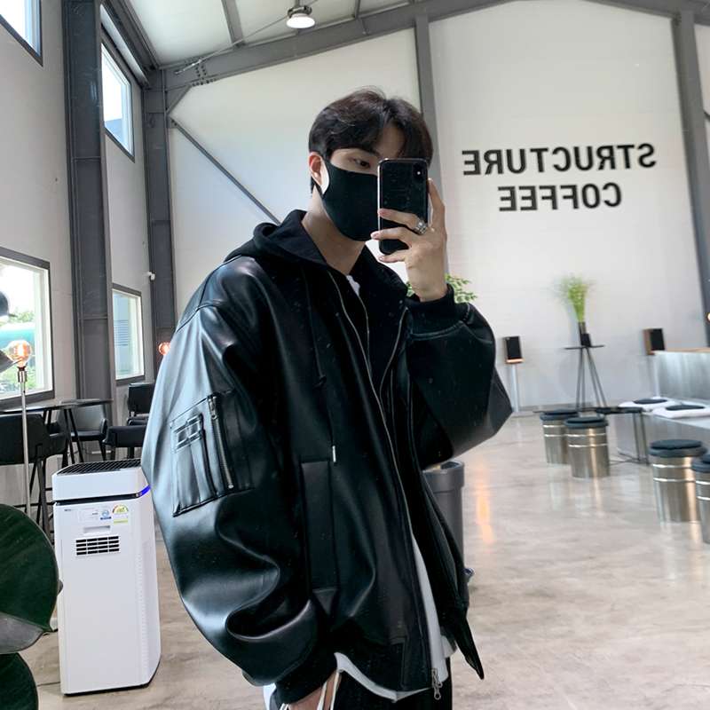 韓国ファッション レザージャケット