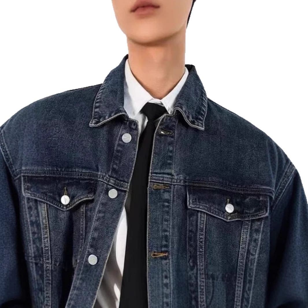 韓国ファッション ゆったりオーバーサイズデニムジャケット