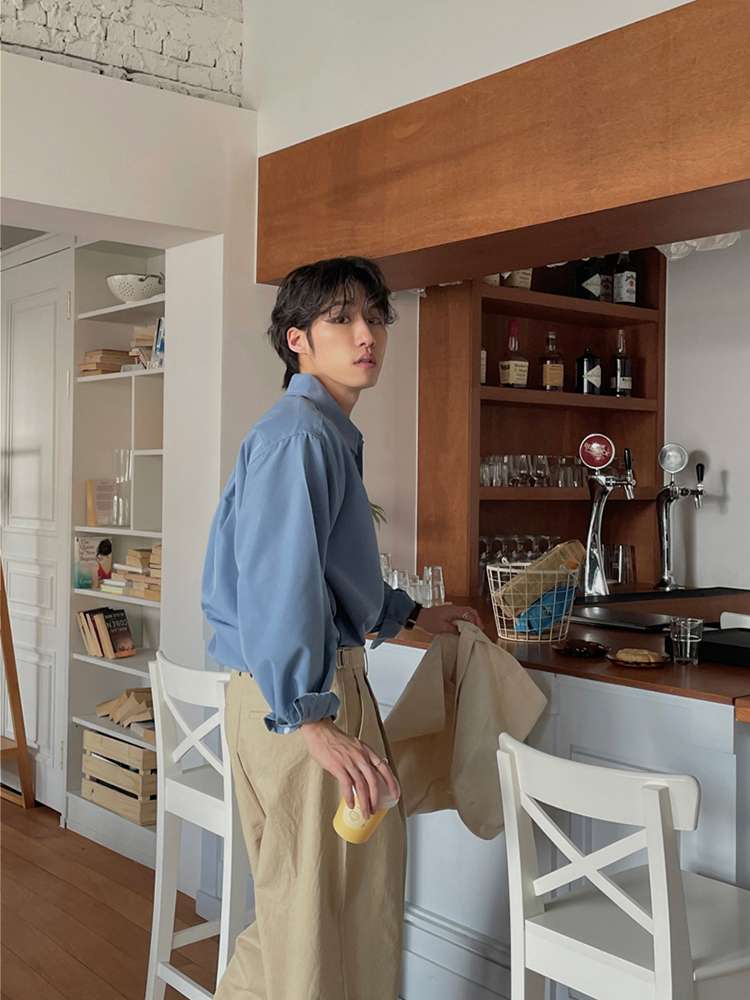 韓国ファッション ゆったりシャツ