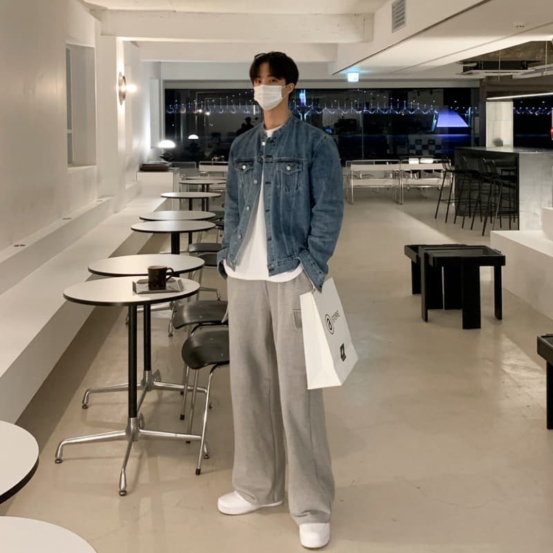 韓国ファッション ライダース風デニムジャケット