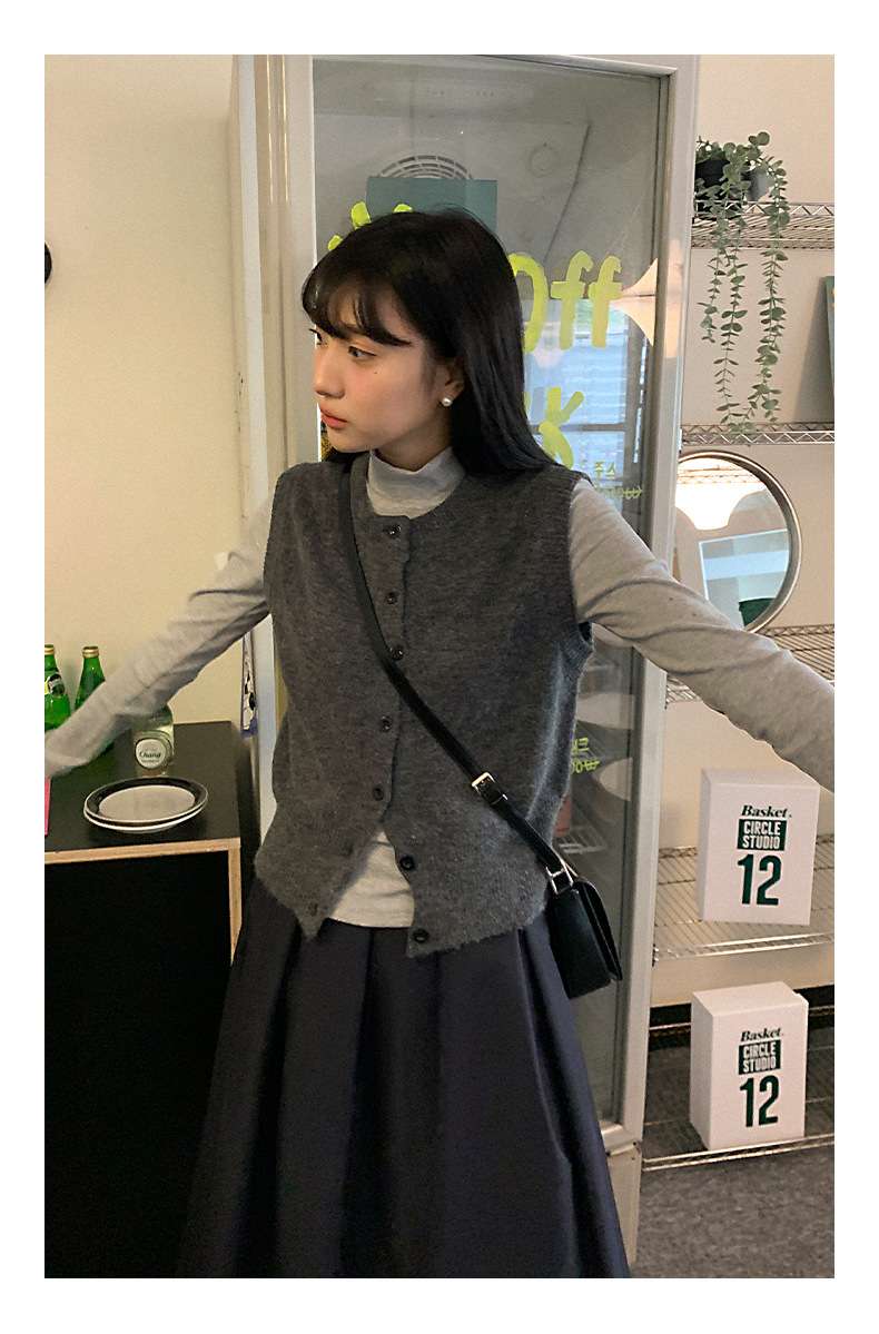 韓国ファッション ウールベスト