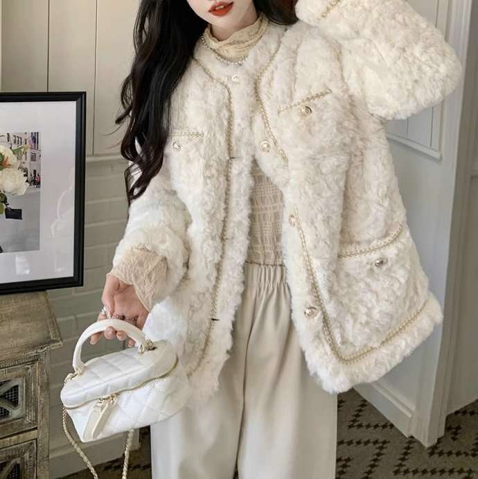 韓国ファッション もこもこボアジャケット