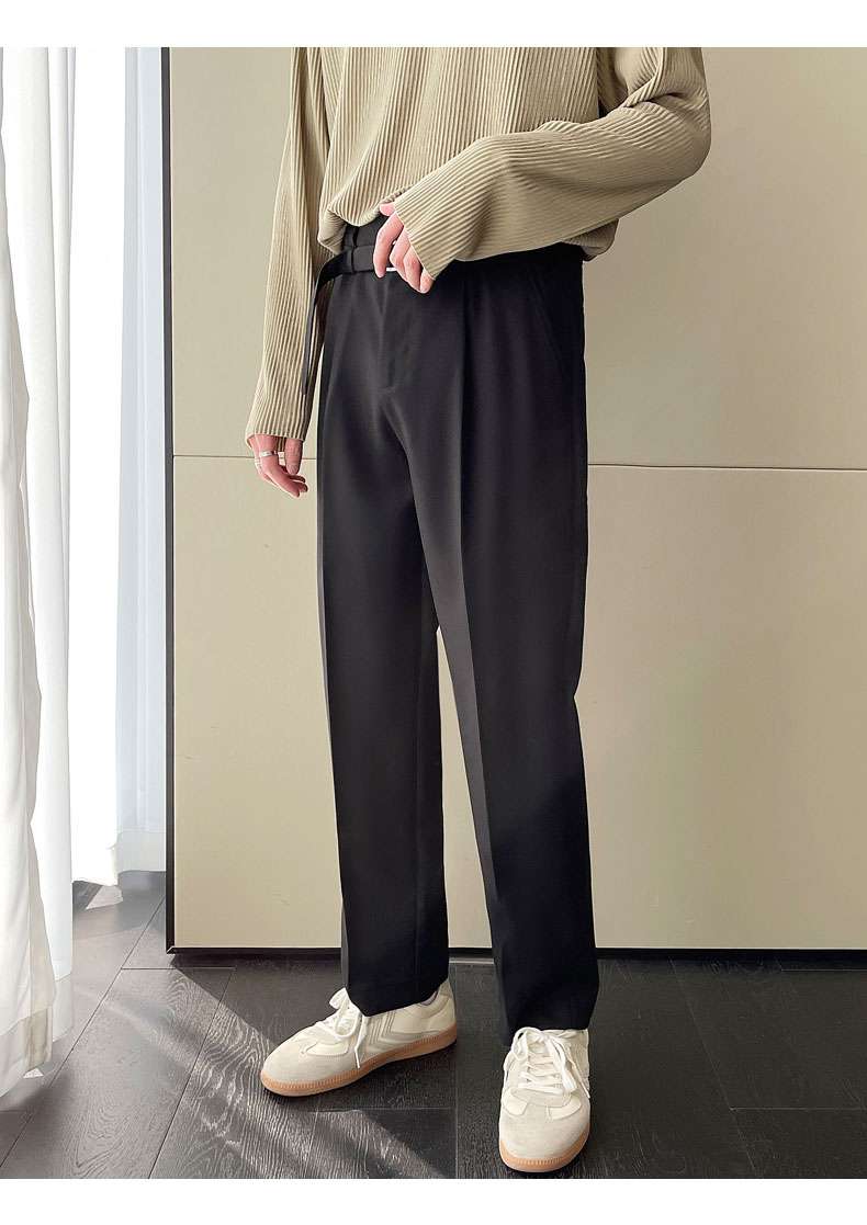 韓国ファッション ゆったりストレートパンツ