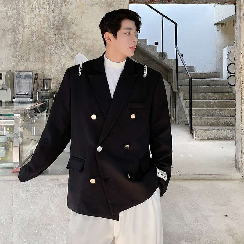 韓国ファッション モダンミリタリーダブルジャケット