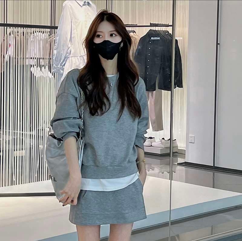 韓国ファッション ラウンジセットアップ スウェット