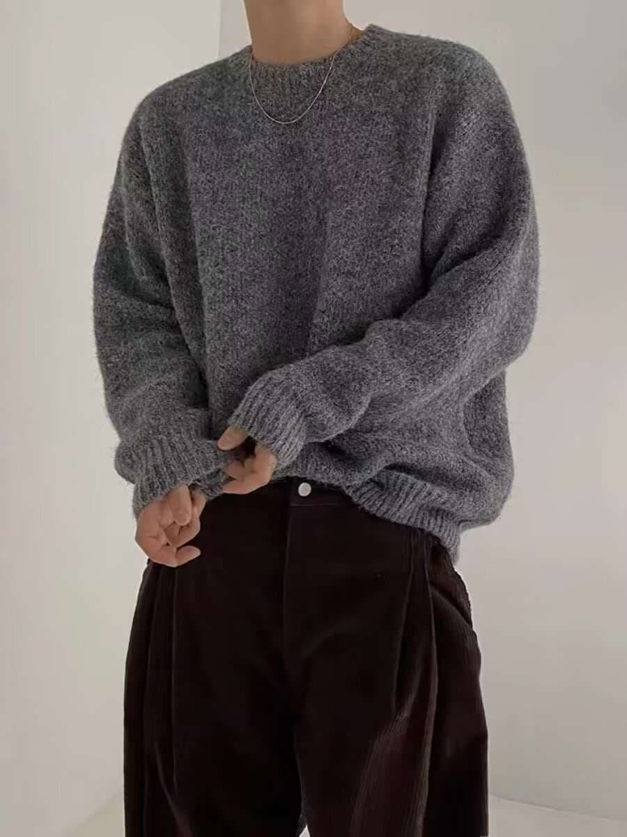 韓国ファッション ゆったりシルエットニットセーター