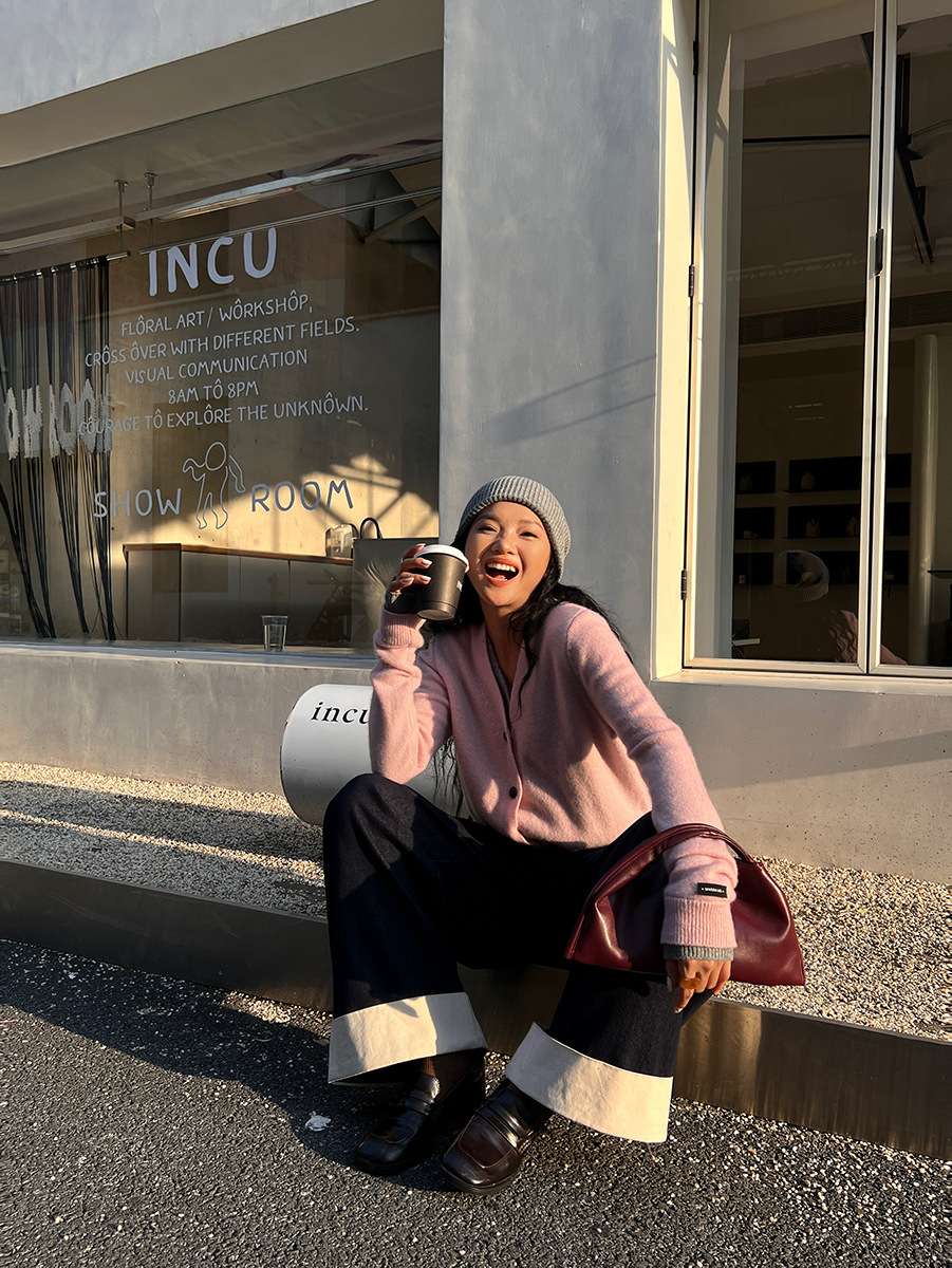 韓国ファッション ゆったりカーディガン