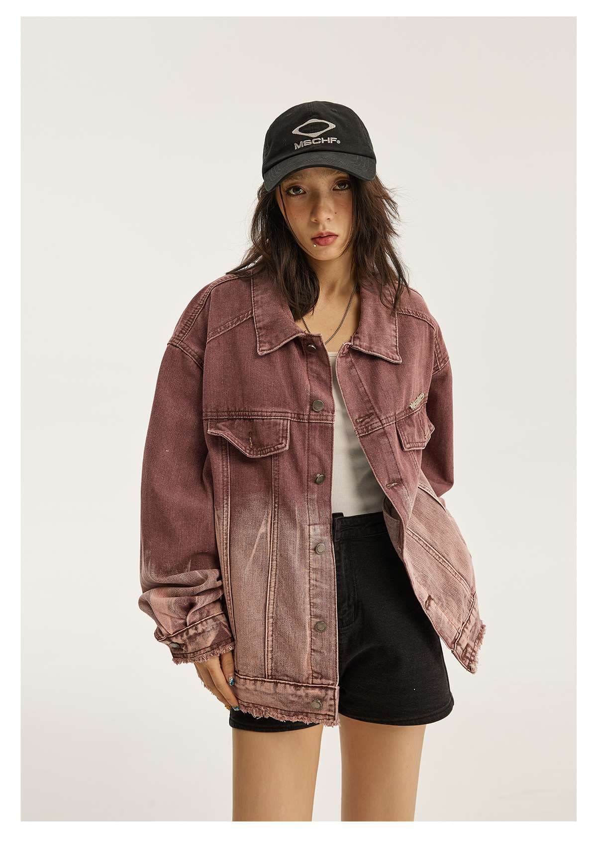 韓国ファッション ルーズデニムジャケット