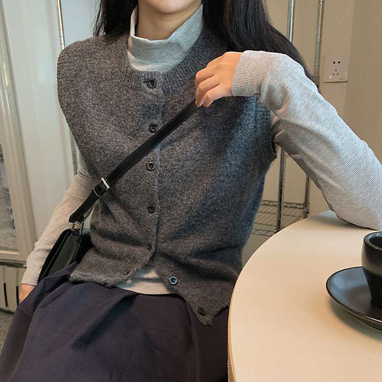 韓国ファッション ウールベスト