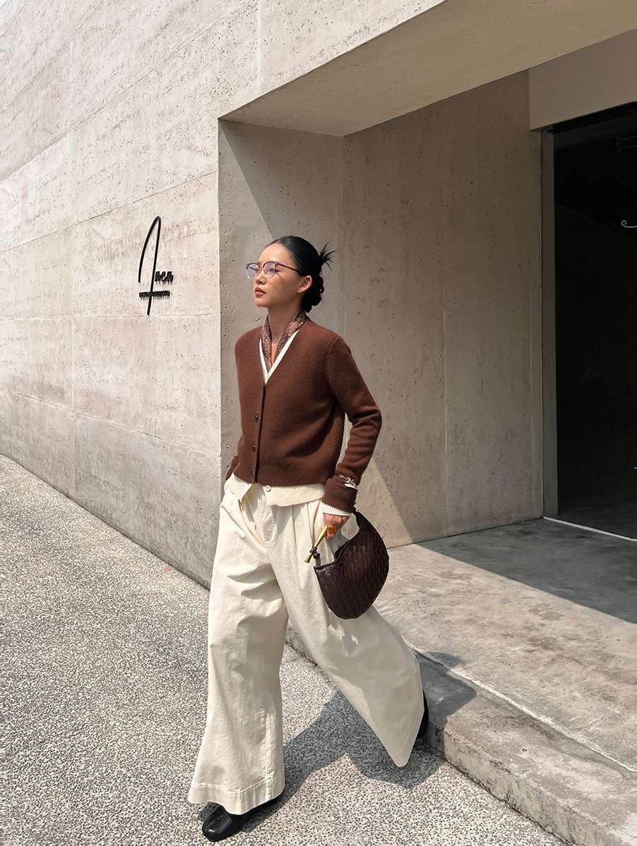 韓国ファッション ゆったりカーディガン