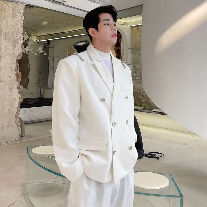 韓国ファッション モダンミリタリーダブルジャケット