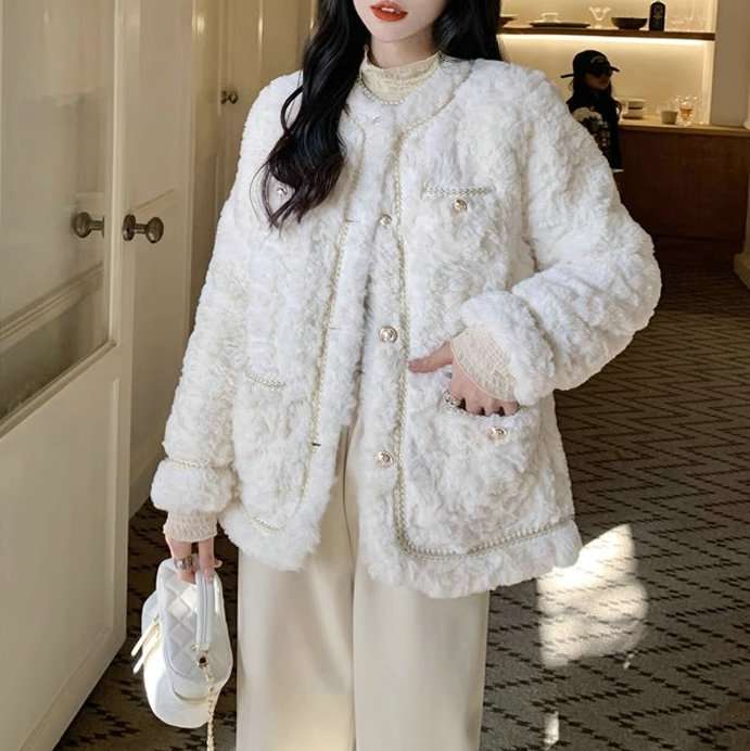 韓国ファッション もこもこボアジャケット