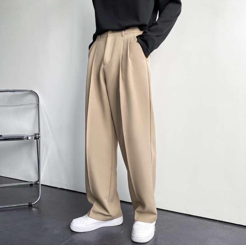 韓国ファッション ロングストレートスラックス