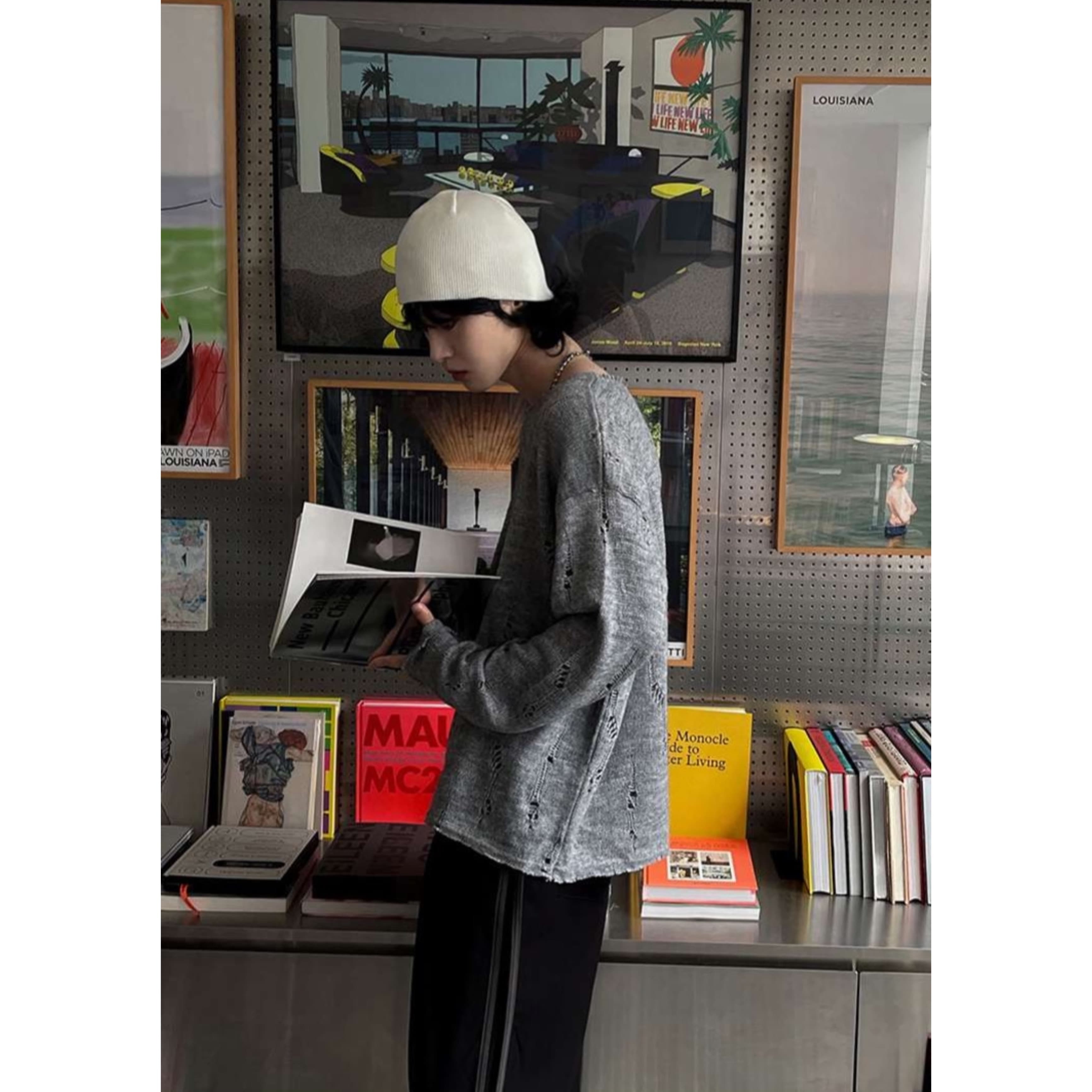 韓国ファッション オーバーサイズ ニットセーター