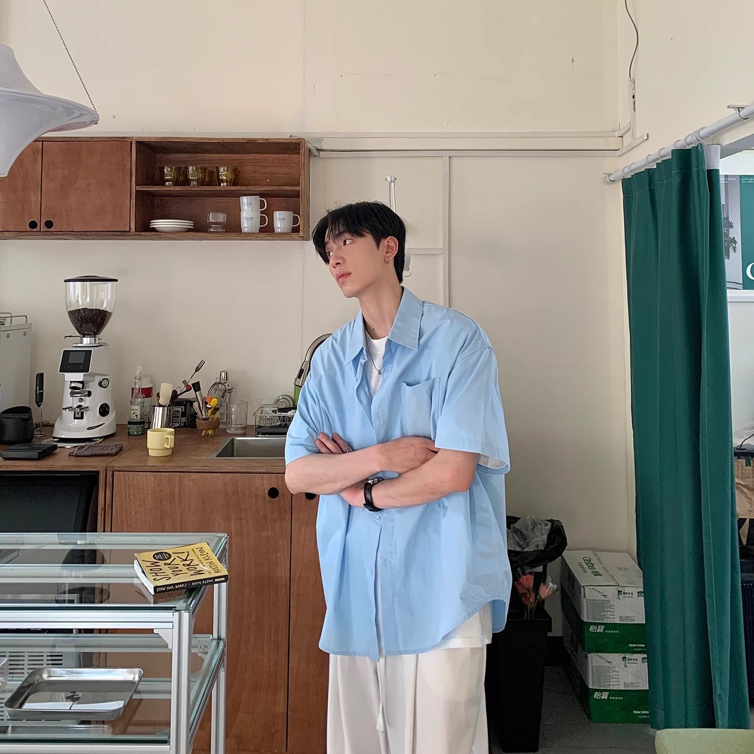 韓国ファッション リラックスシルエットシャツ