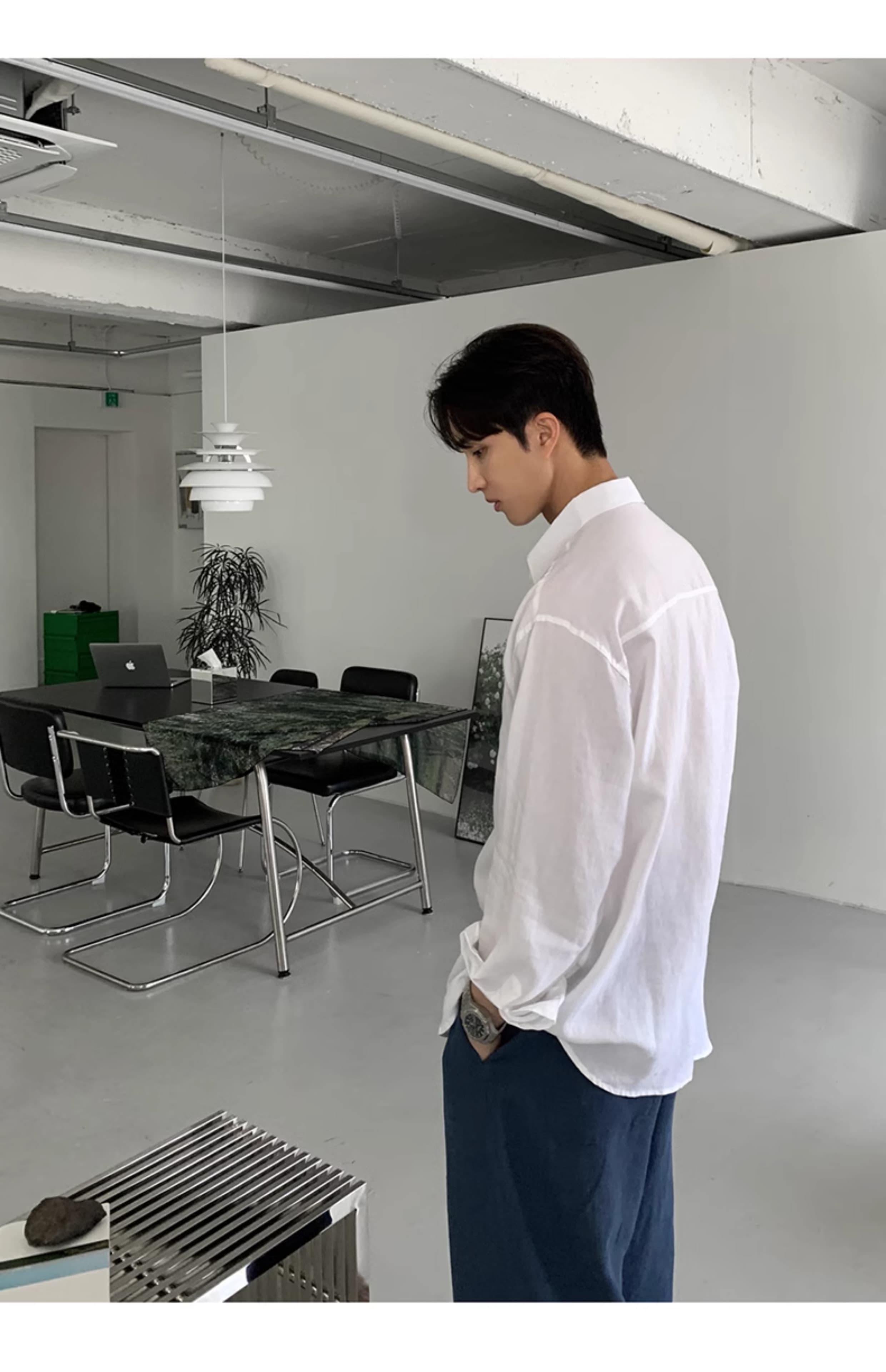 韓国ファッション シンプルリラックスシャツ