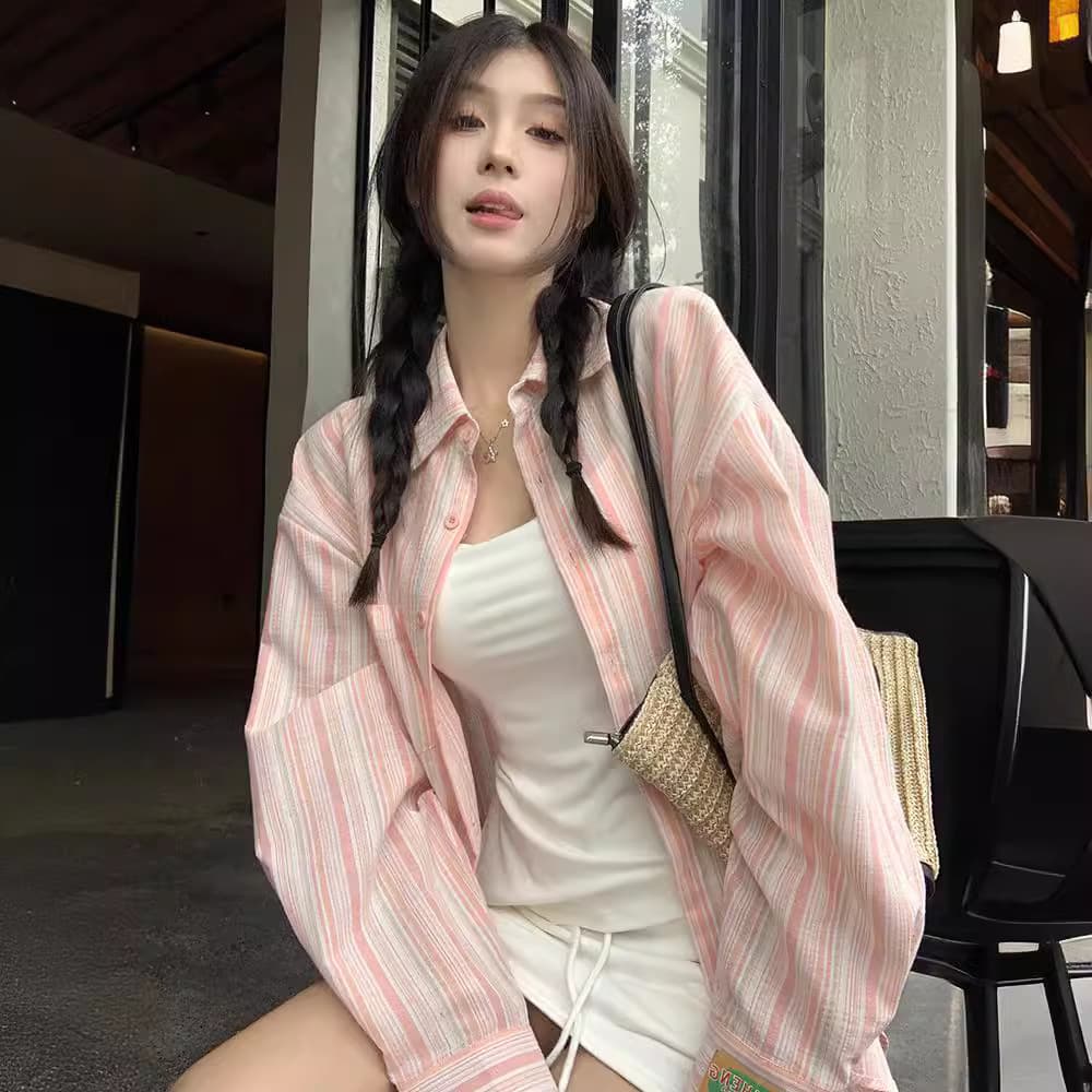 韓国ファッション ストライクゆったりシャツ