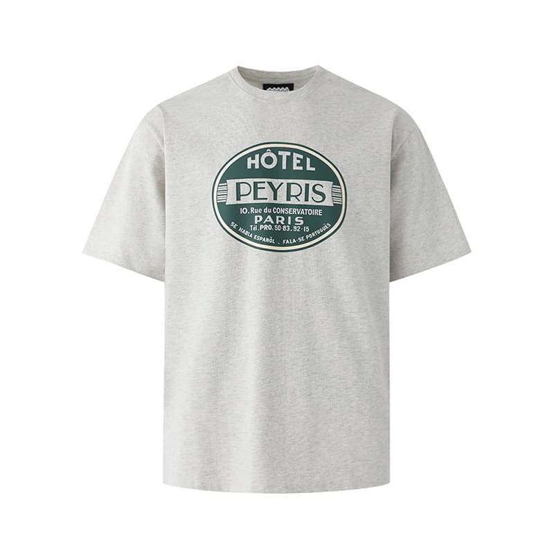 韓国ファッション レトロロゴプリント半袖Tシャツ