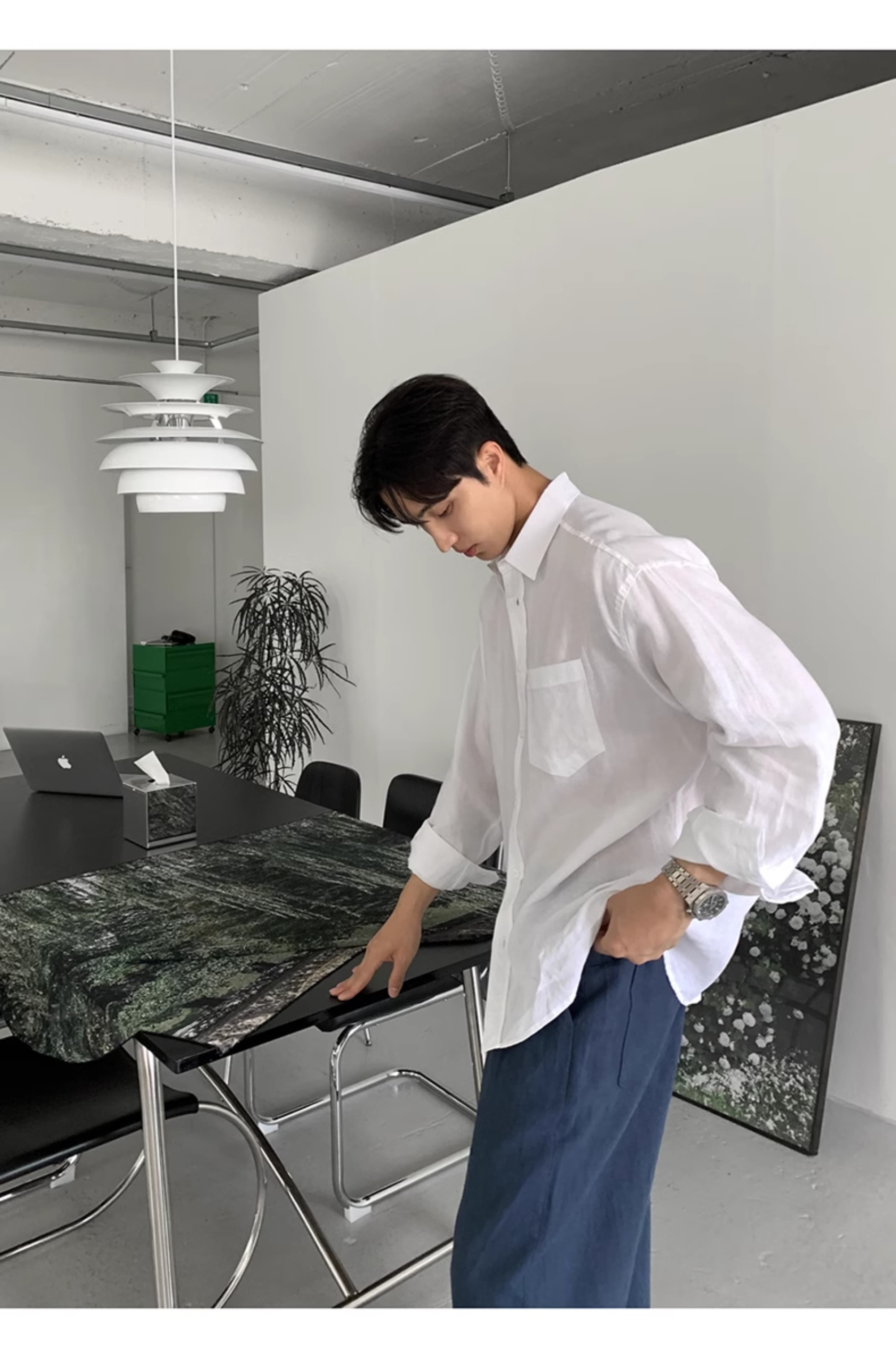 韓国ファッション シンプルリラックスシャツ